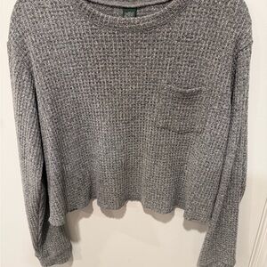 Wild Fable Heather Gray Waffle Knit Sweater